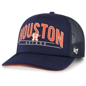 Men's '47 Navy Houston Astros‎ Backhaul Foam Trucker Snapback Hat